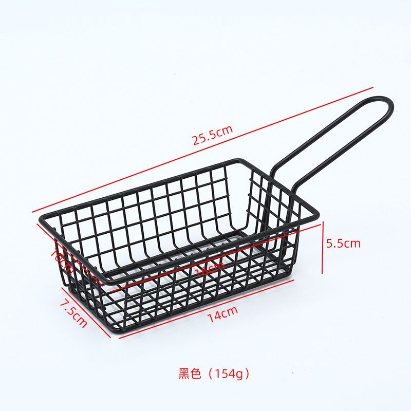 Factory Wholesale Rectangular Mini Frying Basket Chips Basket Small Frying Basket American Dessert Snack Basket Fried Chicken Frame