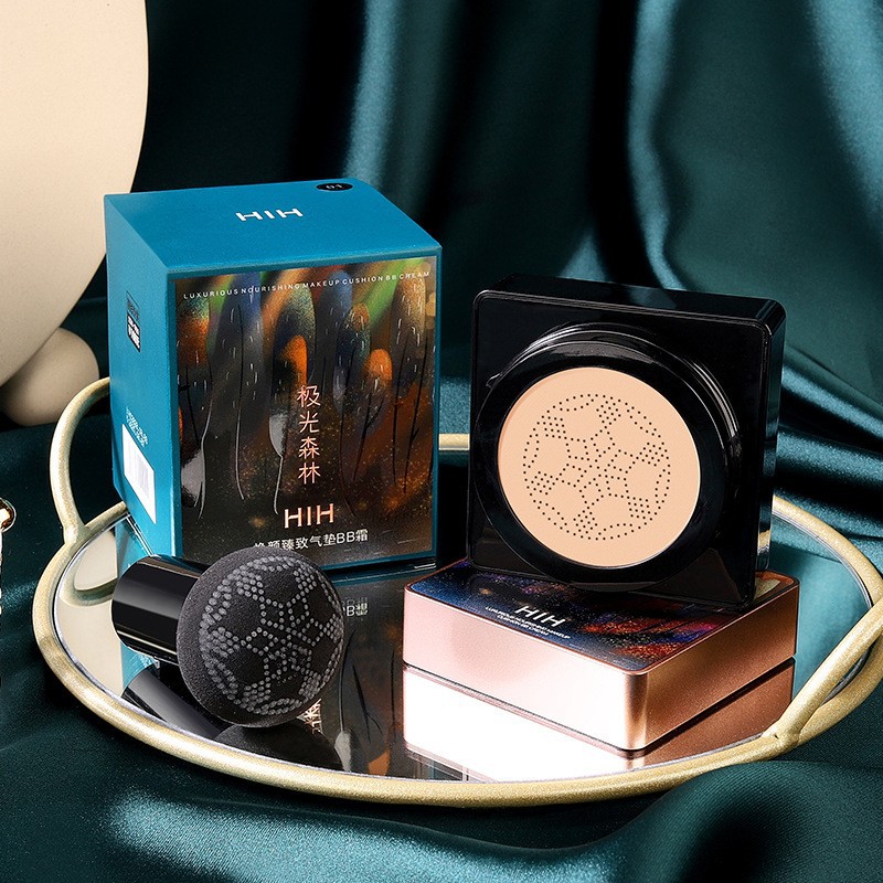 8成交37个hih极光森林气垫bb霜防水防汗遮瑕保湿提亮皮肤网红爆款蘑菇