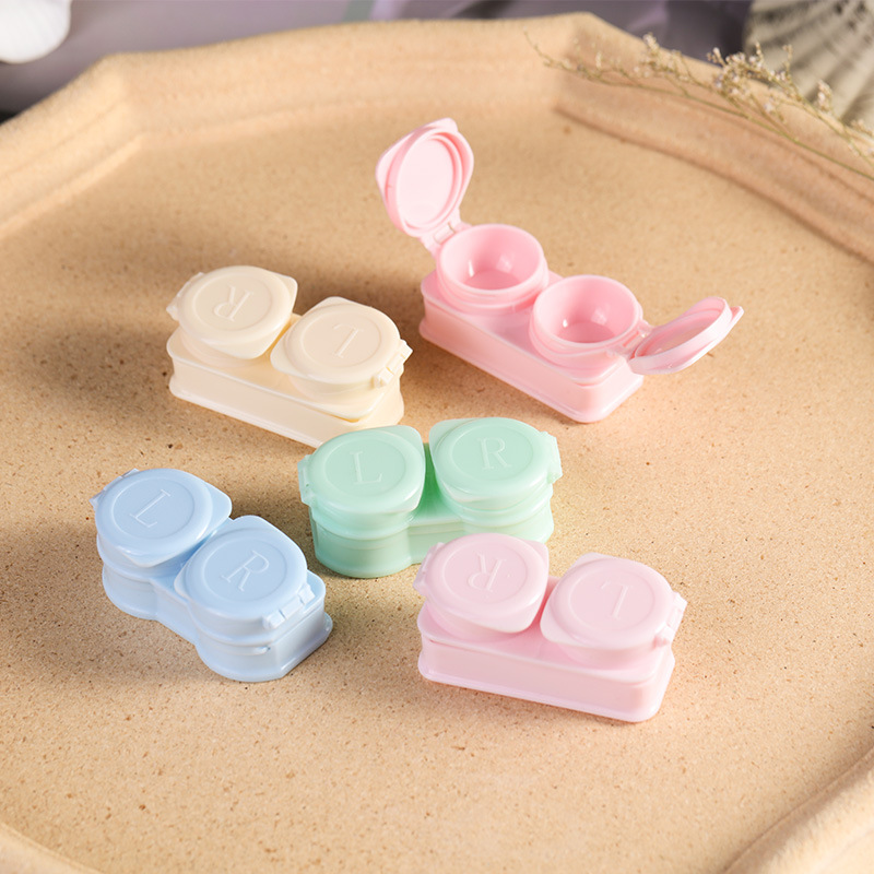 Wholesale Solid Color Invisible Glasses Box Cosmetic Contact Lenses Couple Box Care Box of Contact Lens Glasses Nursing Box/Cartoon Case/Contact Lens Case