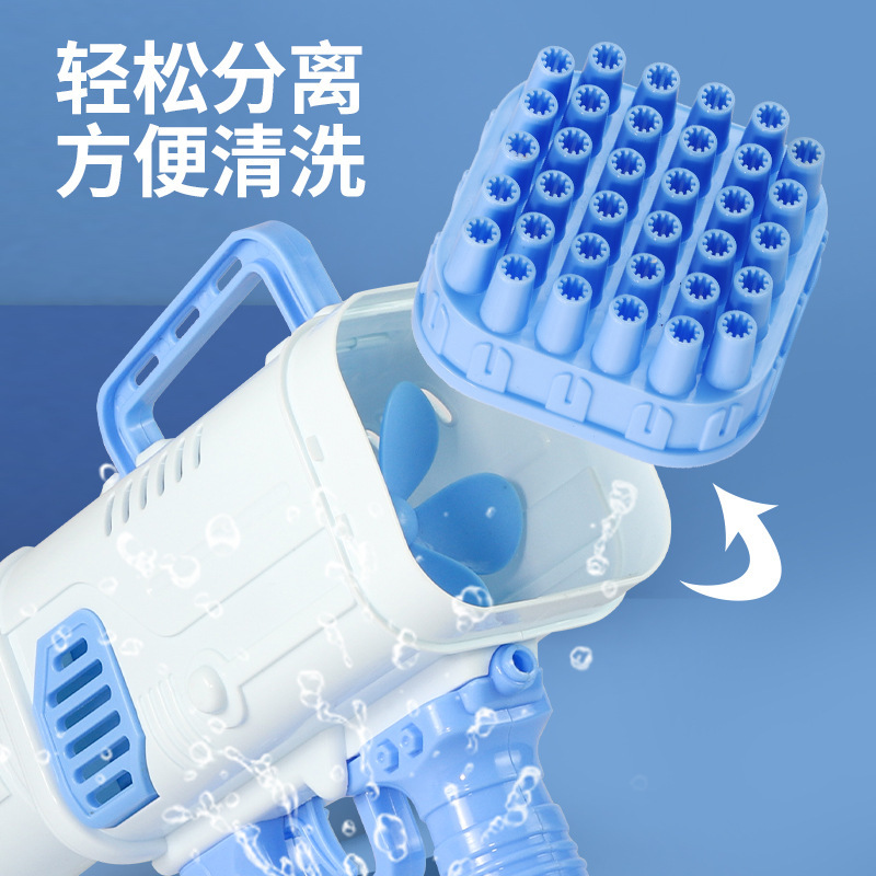 Tiktok Same Style 32-Hole Bazooka Bubble Machine Handheld Gatling Bubble Gun Automatic Bubble Blowing Toys Wholesale