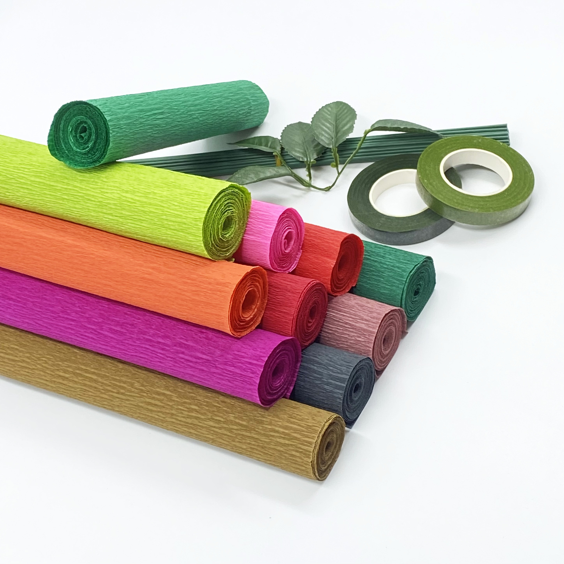 工厂现货亚马逊crepepaper玫瑰花皱纹纸套装特规25*250褶皱伸缩纸