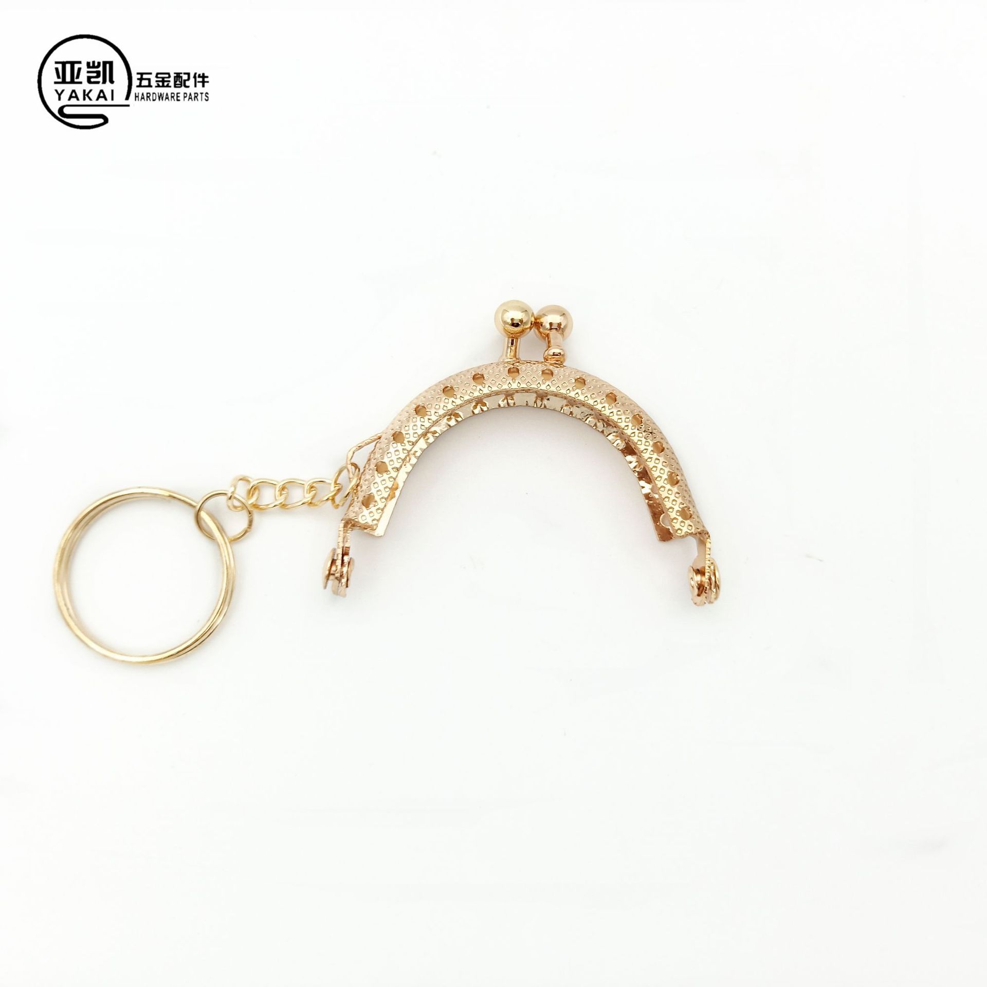 Spot Goods Binaural 5cm Semicircle with Key Ring Purse Frame Mini Small Purse Frame Wholesale Wallet Purse Frame Box and Bag Hardware