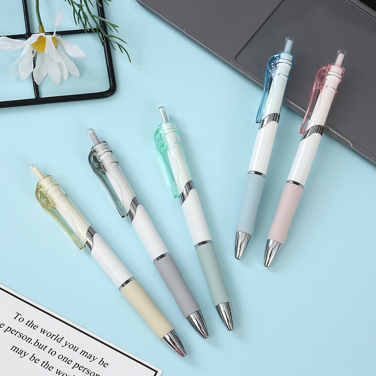 Morandi Series Jelly Color K35 Pressing Pen Simple Gel Pen 0.5mm Black Student Brush Pen S11 Same Style