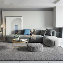 北欧现代极简L形拼接组合科技布设计师大户型样板间转角布艺沙发