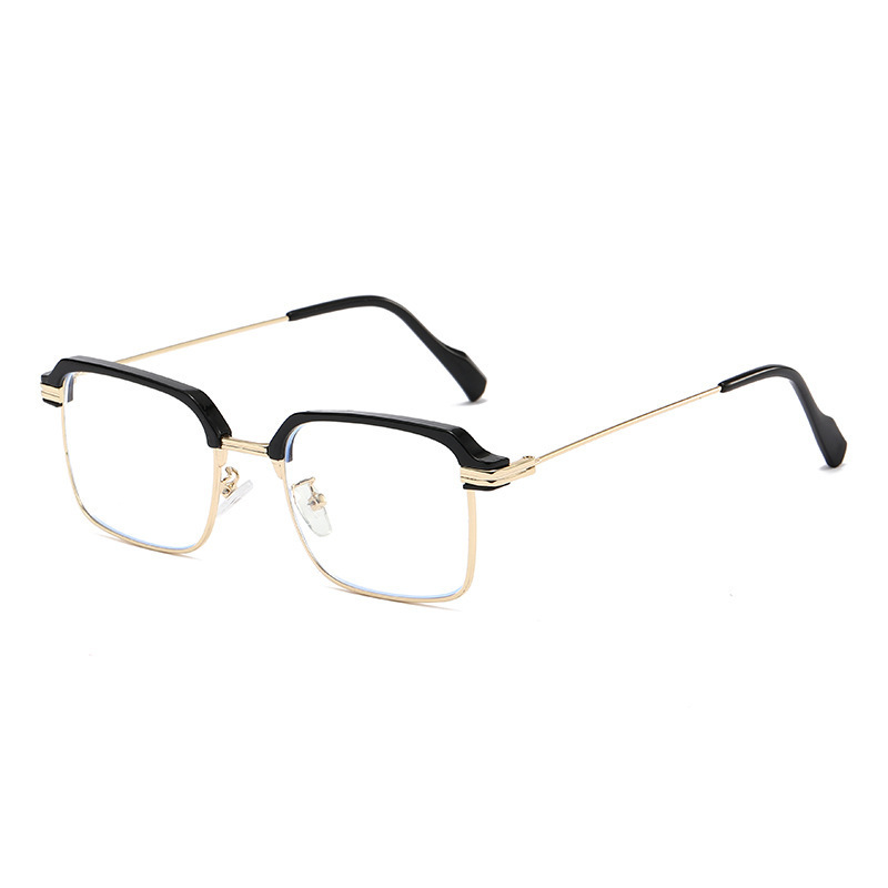 Anti Blue-Ray Myopia Glasses New High-Profile Figure Eyebrow Men's Hd Myopia Glasses Semi-Rimless Glasses Frame Myopia Finished Product