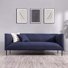 北欧轻奢网红工作室沙发意式简约现代设计师款小户型客厅丝绒沙发