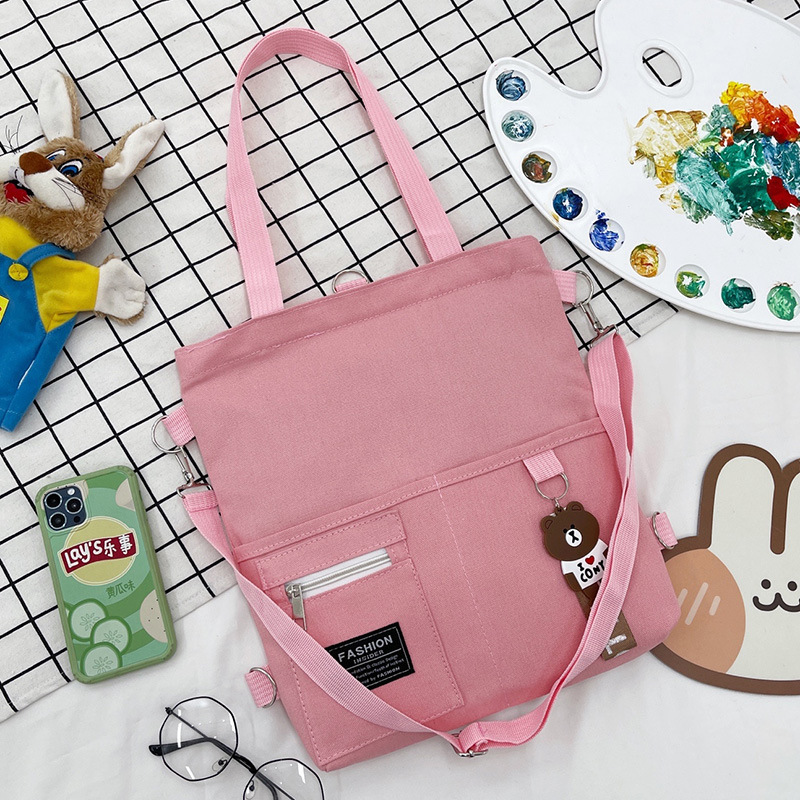 Autumn Girls' Trendy Cool Canvas Make-up Bag Wear-Resistant Primary School Student School Bag