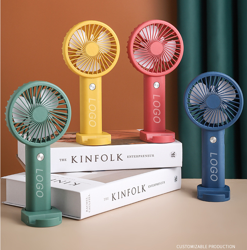 新款手持usb充电小风扇 学生宿舍静音便捷式桌面电动风扇logo批发