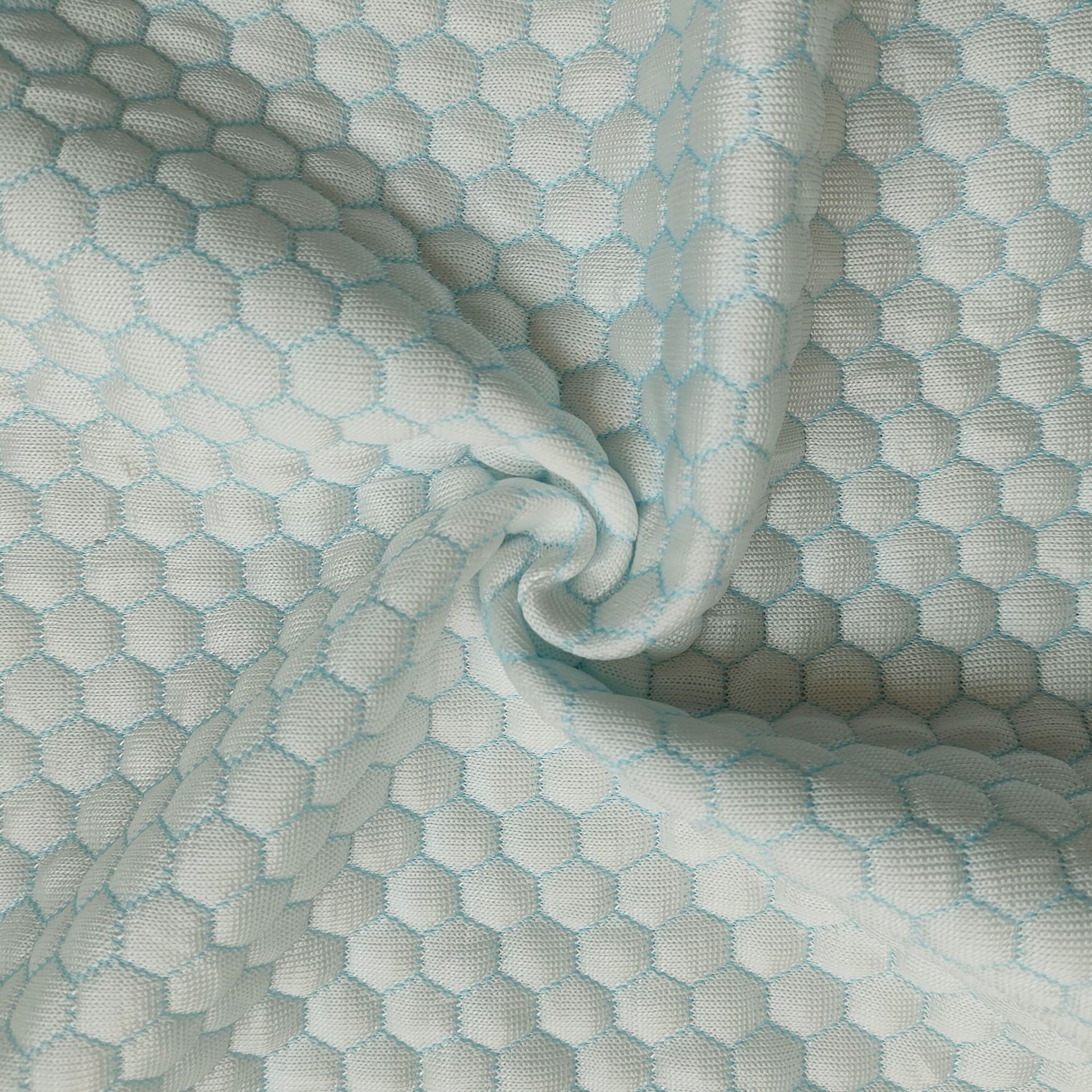 空气层针织布 高分子冰凉丝 凉感面料 冰丝 冷感提花枕套床垫面料