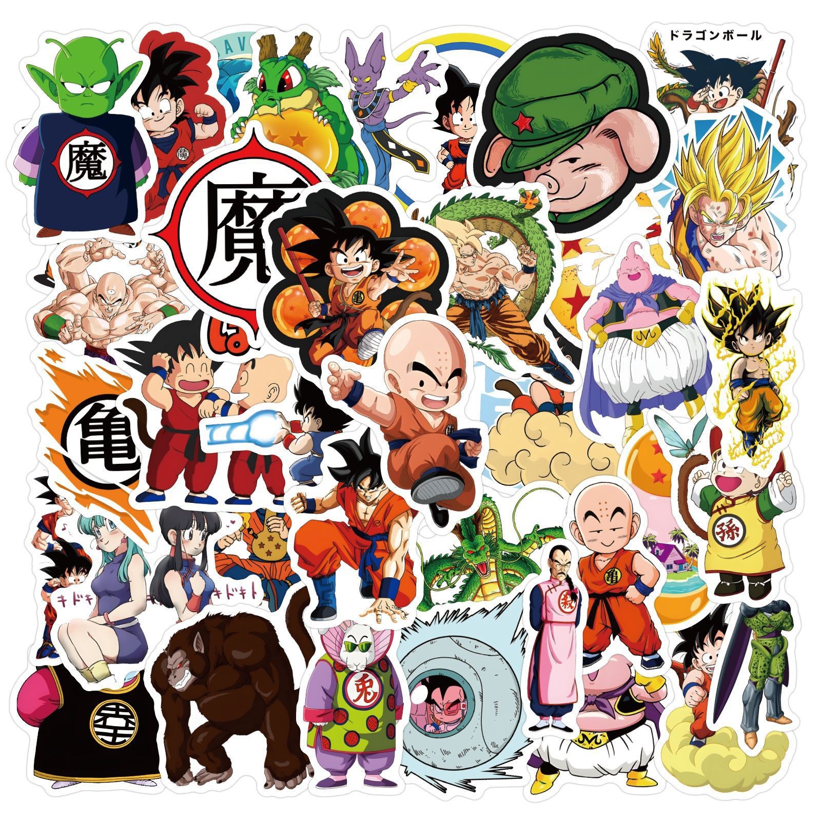 100张七龙珠贴纸跨境手账本ipad笔记本电脑滑板水杯装饰贴画-阿里巴巴