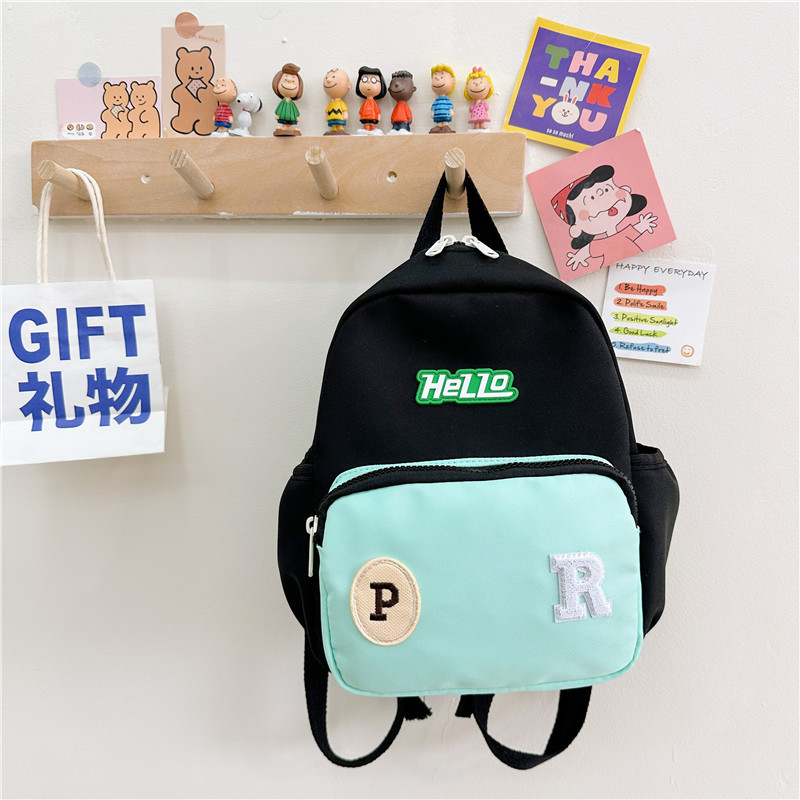 2023 Summer New Children's Bags Fashion Letter Oxford Cloth Backpack Kindergarten Baby School Season Schoolbag