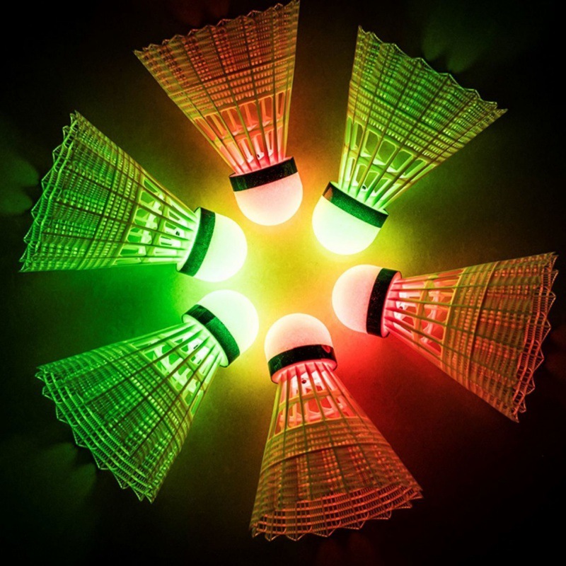 发光羽毛球夜光耐打防风尼龙球开关控制带灯会发光打不烂