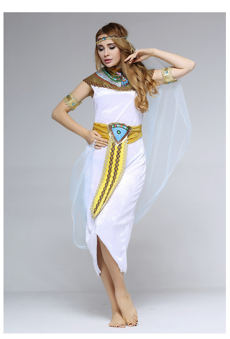 成人女白埃及服装万圣节cosplay 演出化妆舞会角色扮演尼罗河衣服