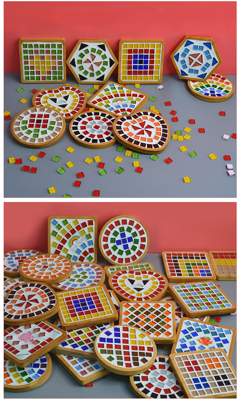 马赛克杯垫diy手工制作材料包创意儿童暖场活动幼儿园益智玩具