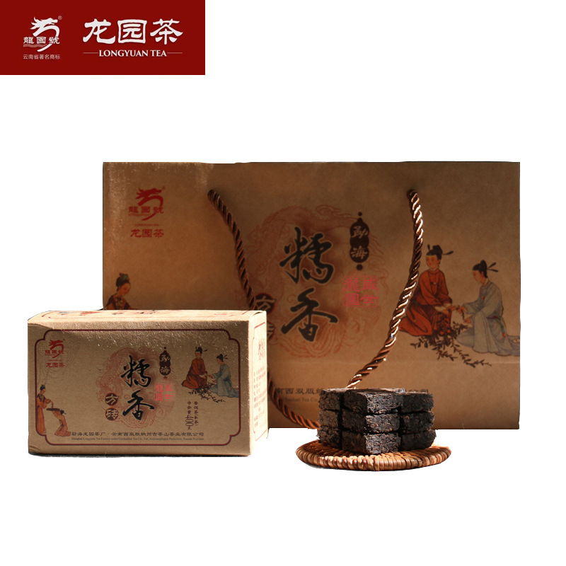 龙园号普洱茶 熟茶 2018年糯香方砖 400g 云南普洱小沱茶-阿里巴巴