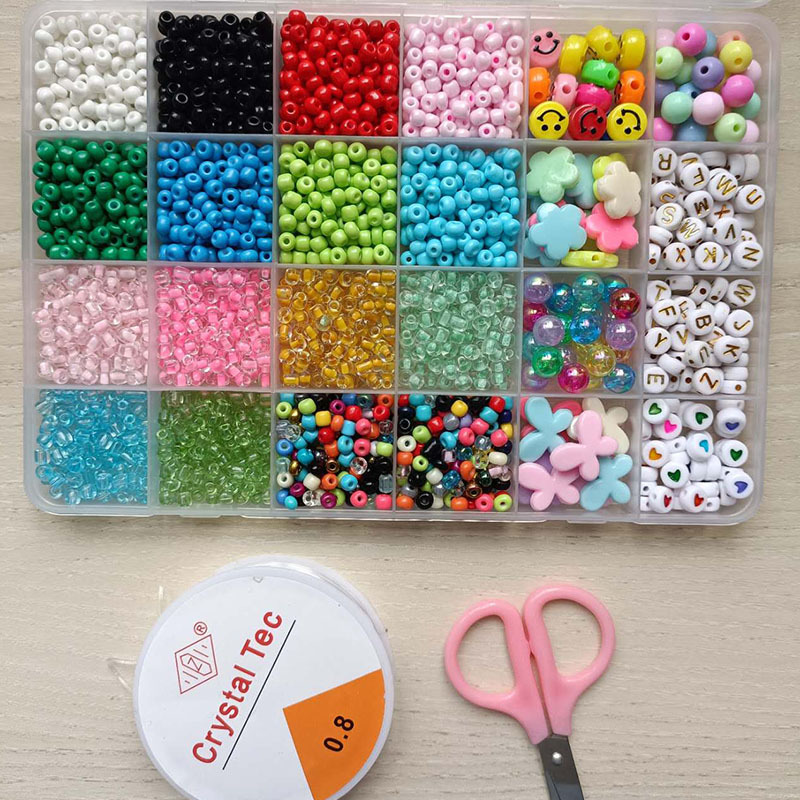 Amazon Hot Sale 24 Colors Color Bead Micro Glass Bead DIY Necklace Bracelet Accessories Glass Beads Ornament Wholesale