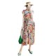 Miyake pleated 2022 summer new color strip printing high-end large size stand-up collar Western style slimming loose belly cover dress Miyake pleated 2022 summer new color strip printing high-end large size stand-up collar Western style slimming loose belly cover dress