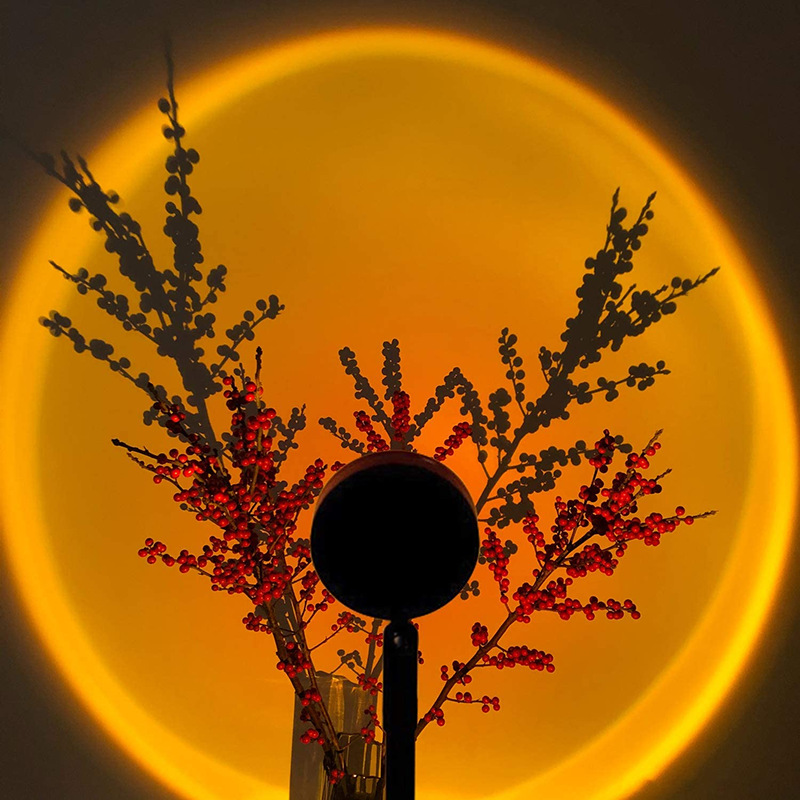 跨境夕阳落日灯日不落灯彩虹投影灯日落灯网红直播背景投影氛围灯