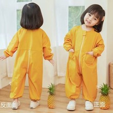 宝宝连身罩衣一体式爬爬服防脏防水婴儿爬行服秋冬款户外冬季外穿