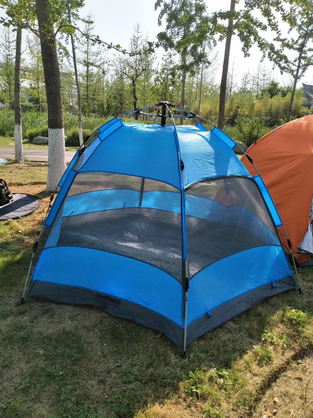 六角帐篷户外野营加厚全自动防暴雨防晒折叠露营装备便携式自动速