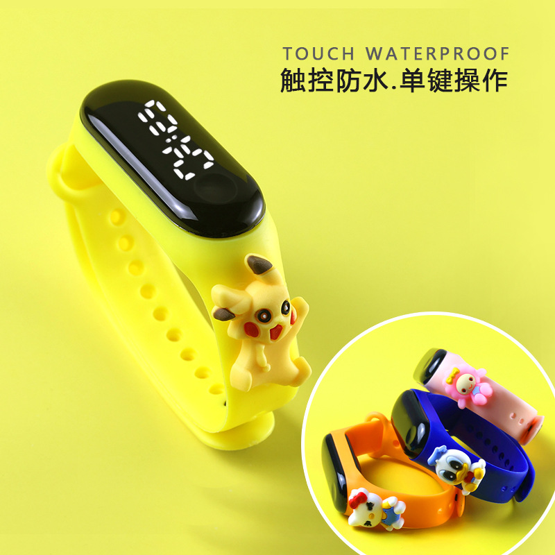 In Stock Wholesale Waterproof Cartoon Children's M 3 White Light LED Electronic Watch Primary School Student Sports Doll Bracelet Watch