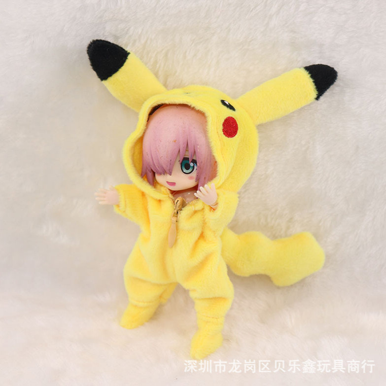 ob11娃衣 美洁猪11cm素体娃娃可穿比卡丘连体衣两件套精致款 工厂