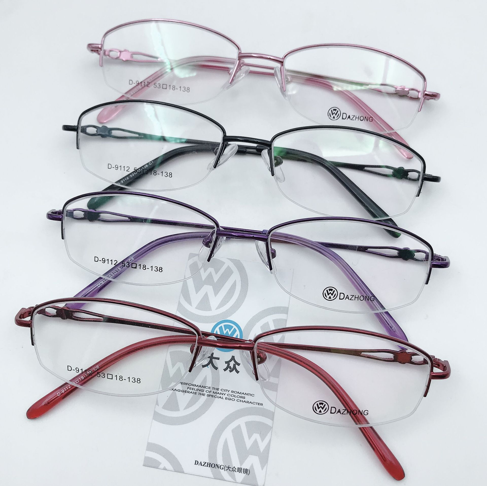 大众商务钛合金女款金属眼镜框精工半框全框夏蒙镂空腿时尚眼镜架