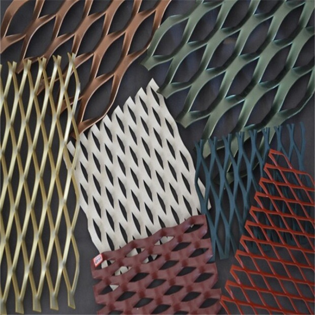 厂家定制菱形铝板拉伸网吊顶幕墙隔音墙装饰铝拉网铝合金扩张网