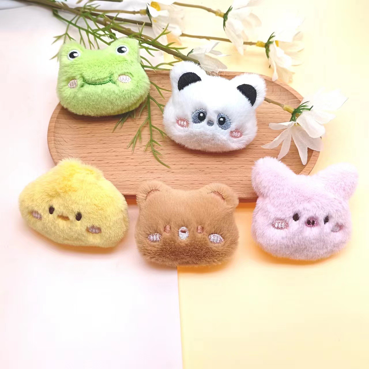 Cute Cartoon Plush Doll Brooch Children's Clothing Bag Ankle Sock Decorations Diy Phone Case Accessories