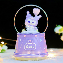 可爱紫米米水晶球音乐盒创意气球兔子八音盒梦幻女生日礼物装饰品