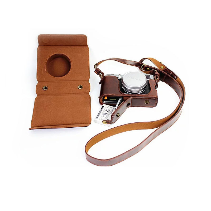 适用富士微单相机皮套x100s x100t取电池摄影包 相机包肩带