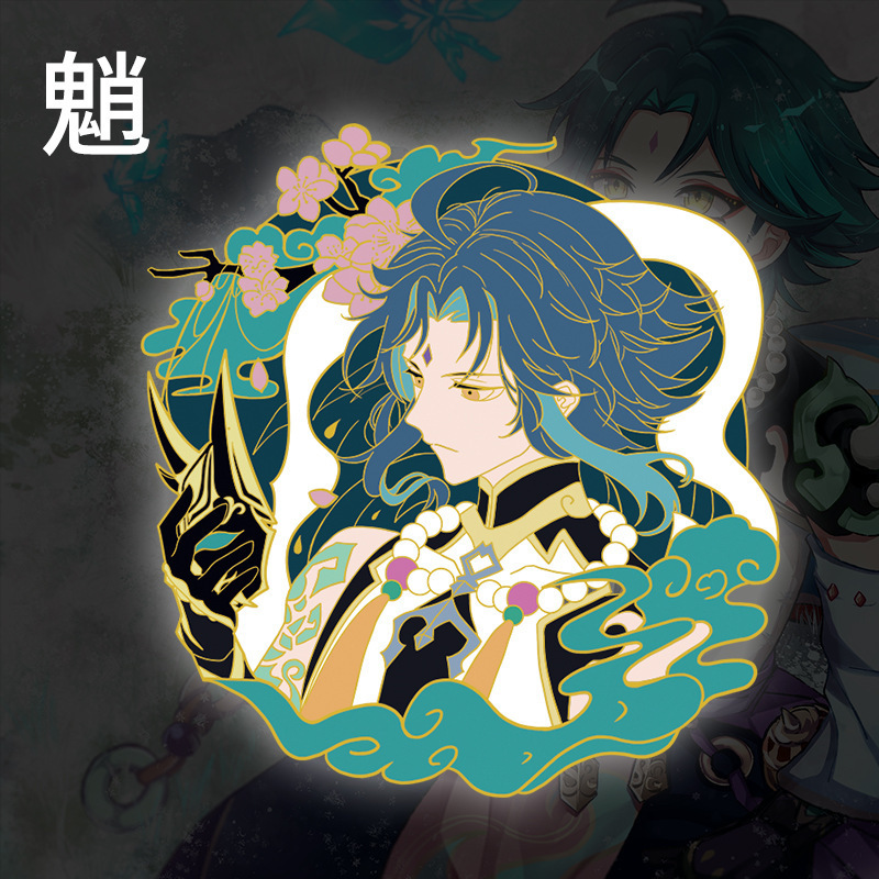 原神挂饰周边游戏护法夜叉合金魈面具法器模型钥匙扣摆件胸针徽章