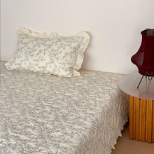 韩式公主风纯棉夹棉加厚床盖床单盖被双面裸睡用单件南通市家纺