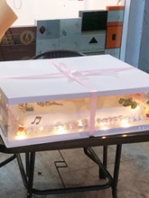 新款长方形蛋糕盒透明生日聚会开业1618寸20寸24寸包装盒包邮