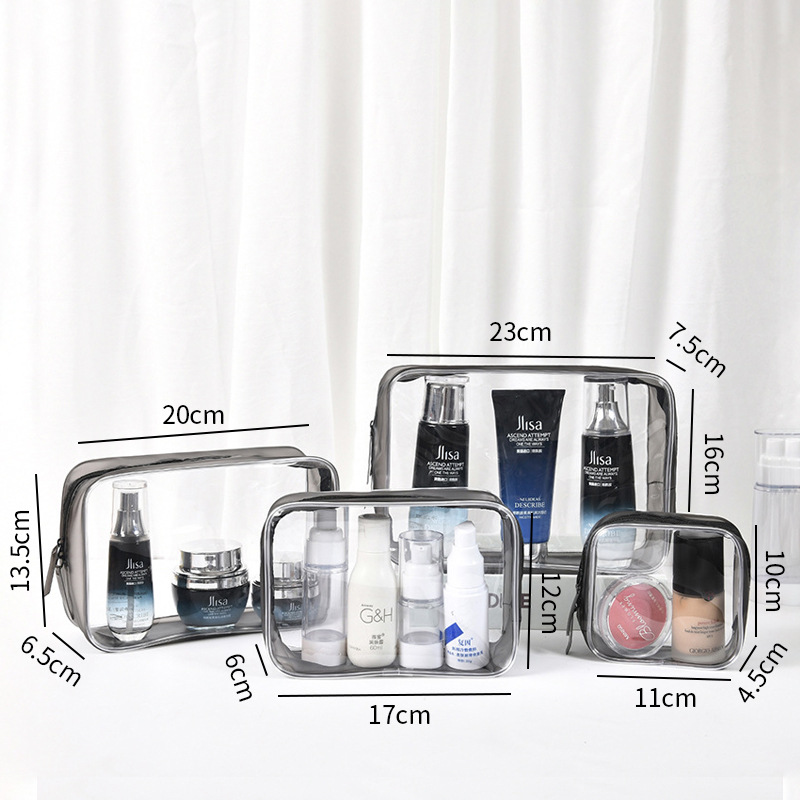 Spot Pvc Transparent Waterproof Cosmetic Bag Portable Small Travel Toiletry Bag Cosmetic Sample Buggy Bag Wholesale