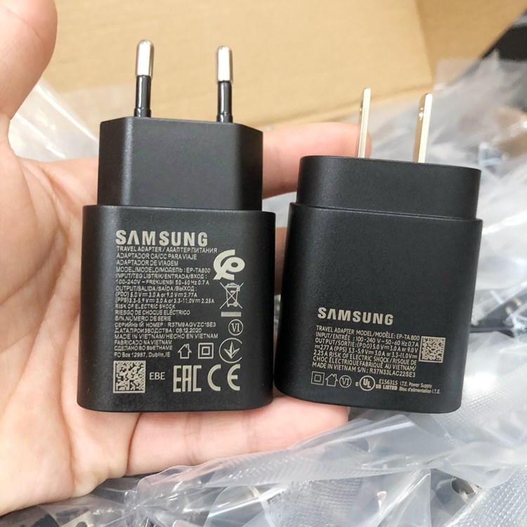 适用三星美欧规原装s20note10s21pd快充25w快速充电器epta800