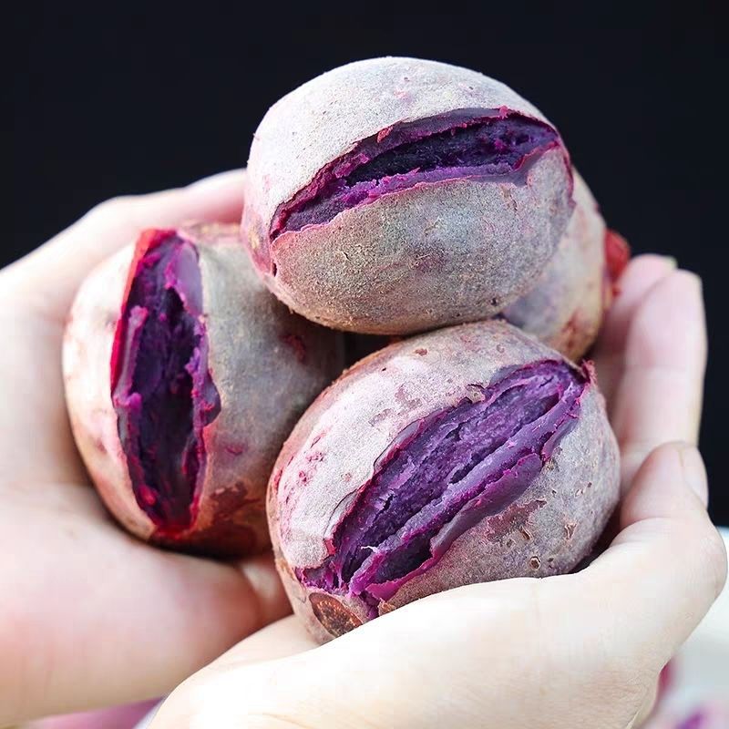 小紫薯珍珠板栗紫薯-5斤新鲜粉糯紫红地瓜现挖沙地番薯-阿里巴巴