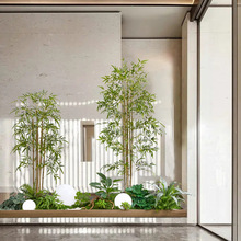 中式竹子假植物造景围栏绿植隔断挡墙装饰大盆栽室内外摆件
