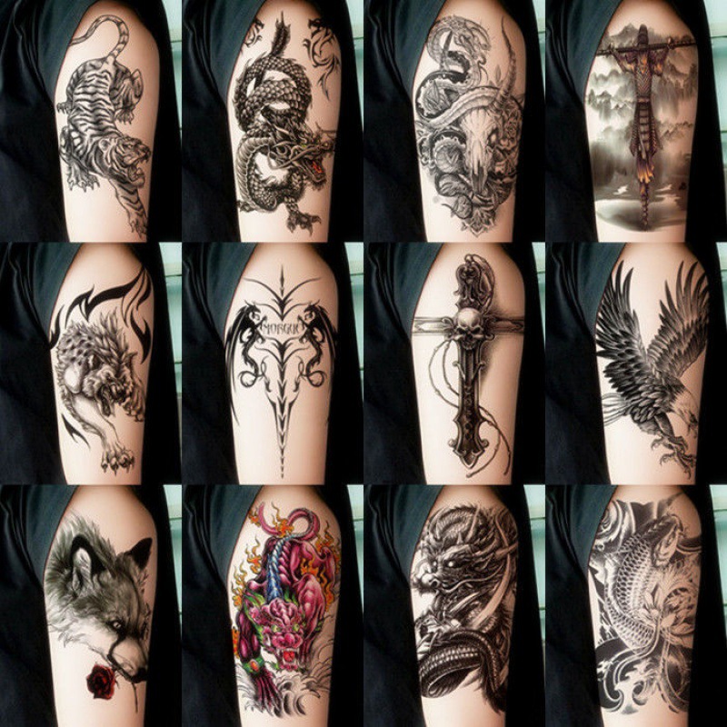 持久花臂佛手手臂胳膊逼真小臂大臂刺青贴纸佛纹身户外冰丝纹身花臂