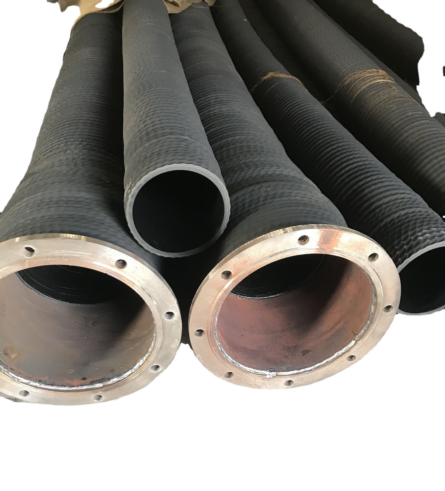 大口径法兰吸排橡胶管dn400标准口径钢丝增强吸引管可定制