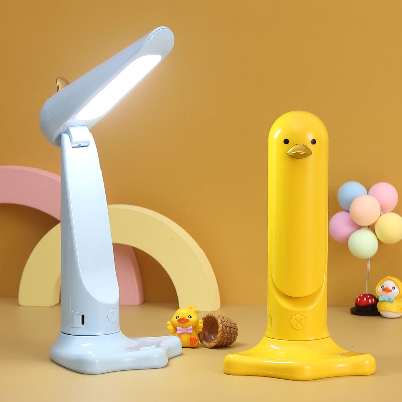 new cute duck folding table lamp led rechargeable table lamp desktop children‘s small night lamp mobile phone holder