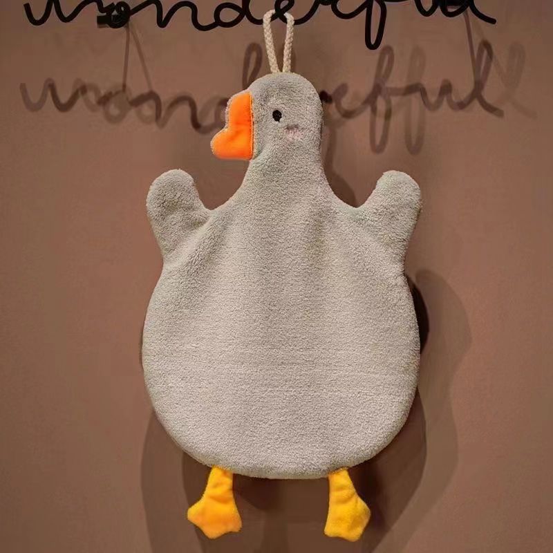 Big Goose Hand Towel Hanging Cute Hand Towel Children's Cartoon Hand-Wiping Small Tower Absorbent Cute Handkerchief Saliva Towel