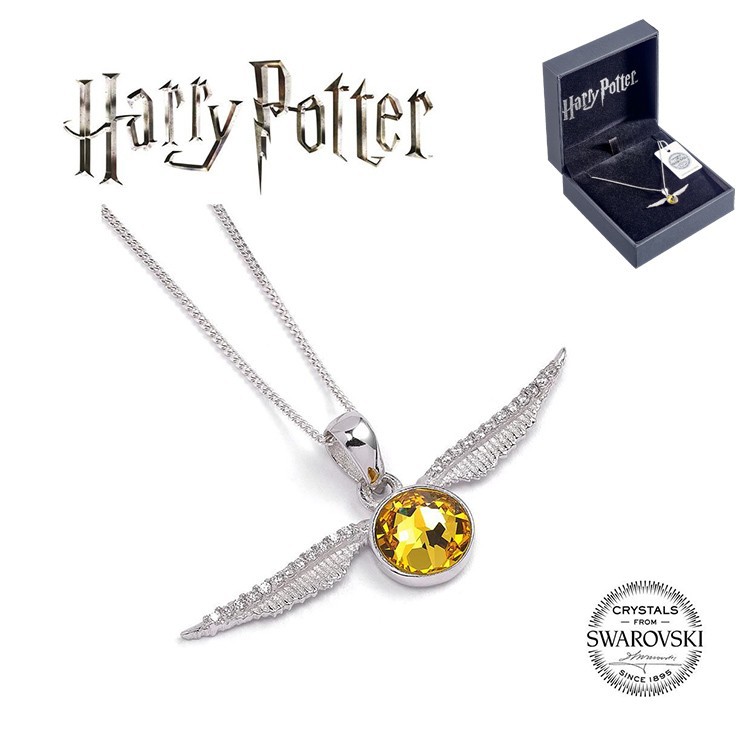 哈利波特影视游戏动漫周边金色飞贼女款纯银魔法项链节日礼物饰品