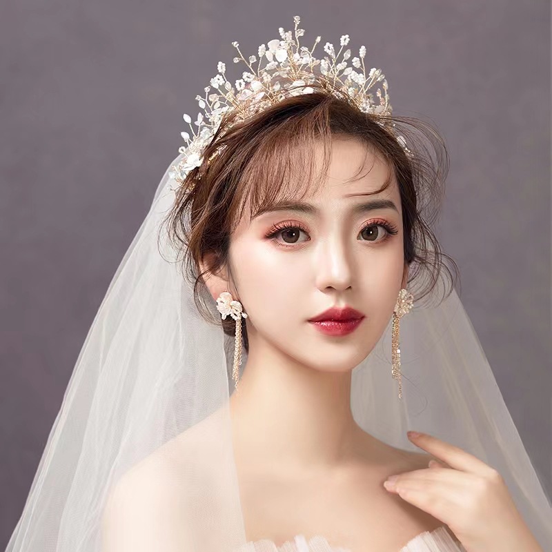 新娘皇冠结婚婚纱头饰 烘焙蛋糕生日皇冠摆件配饰 婚礼造型女王冠