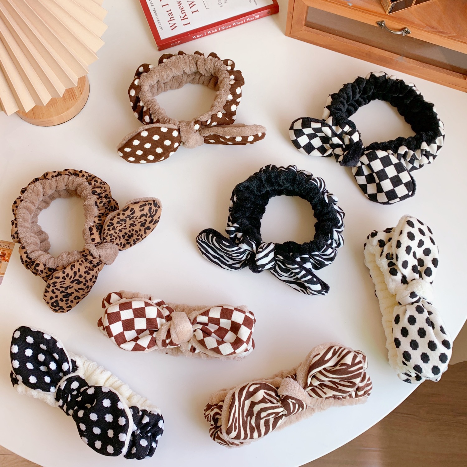 可爱大蝴蝶结毛绒洗脸发带甜美少女心束发带敷面膜发箍发饰头饰萌