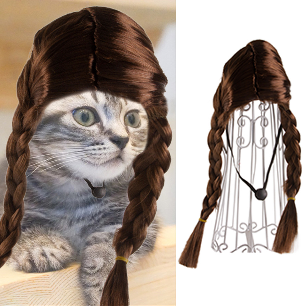 Amazon Pet Wig Afro Curly Cat Dog Halloween Christmas Wig Pet Hair Accessories in Stock