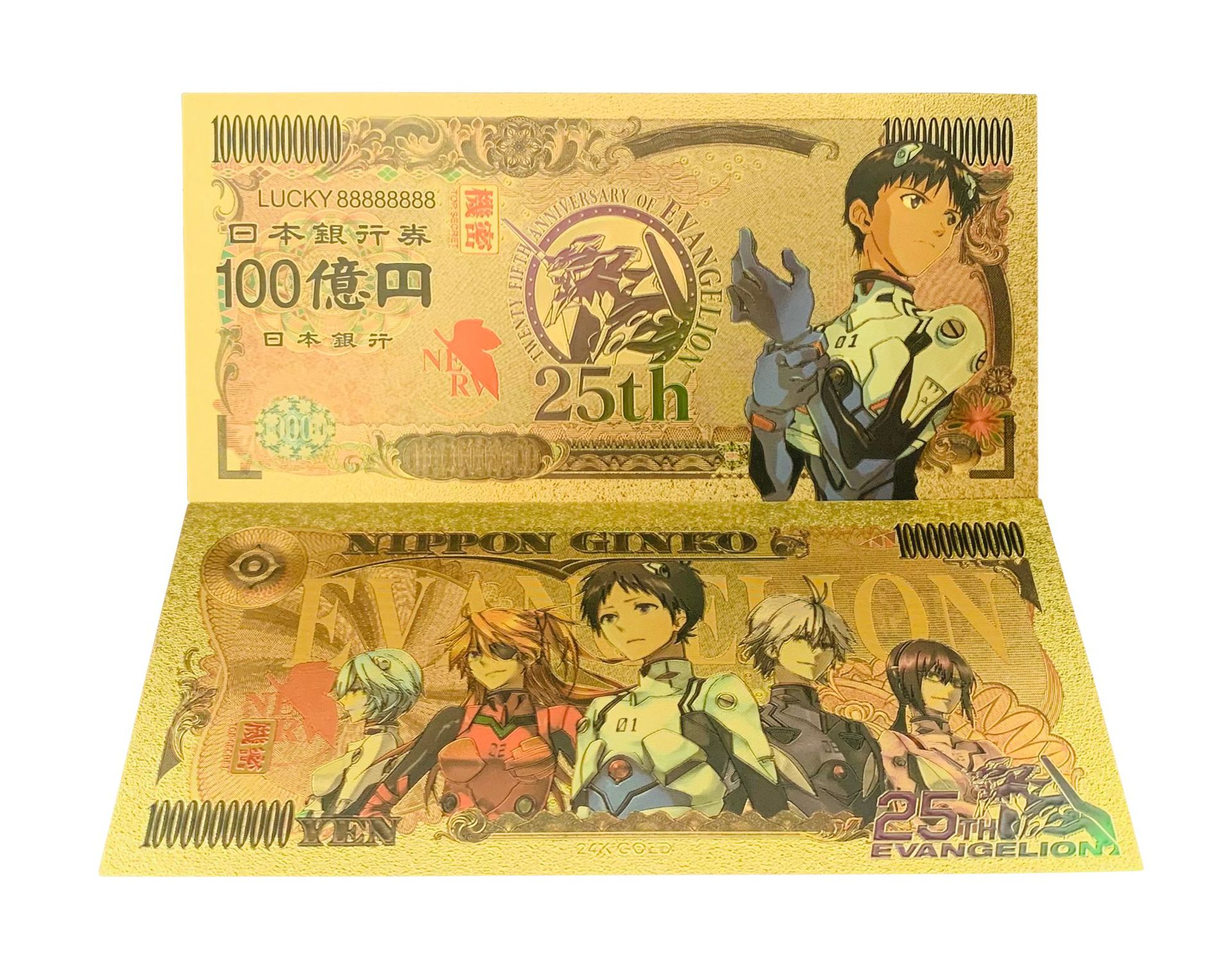 日本动画新世纪福音战士英文简称eva工艺礼品塑料金箔塑料纪念钞