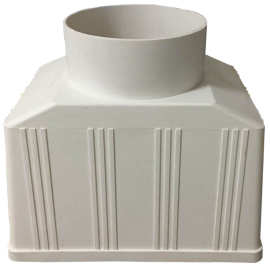 pvc集水斗落水斗接水漏斗方口方形雨水斗塑料排水下水管配件75110