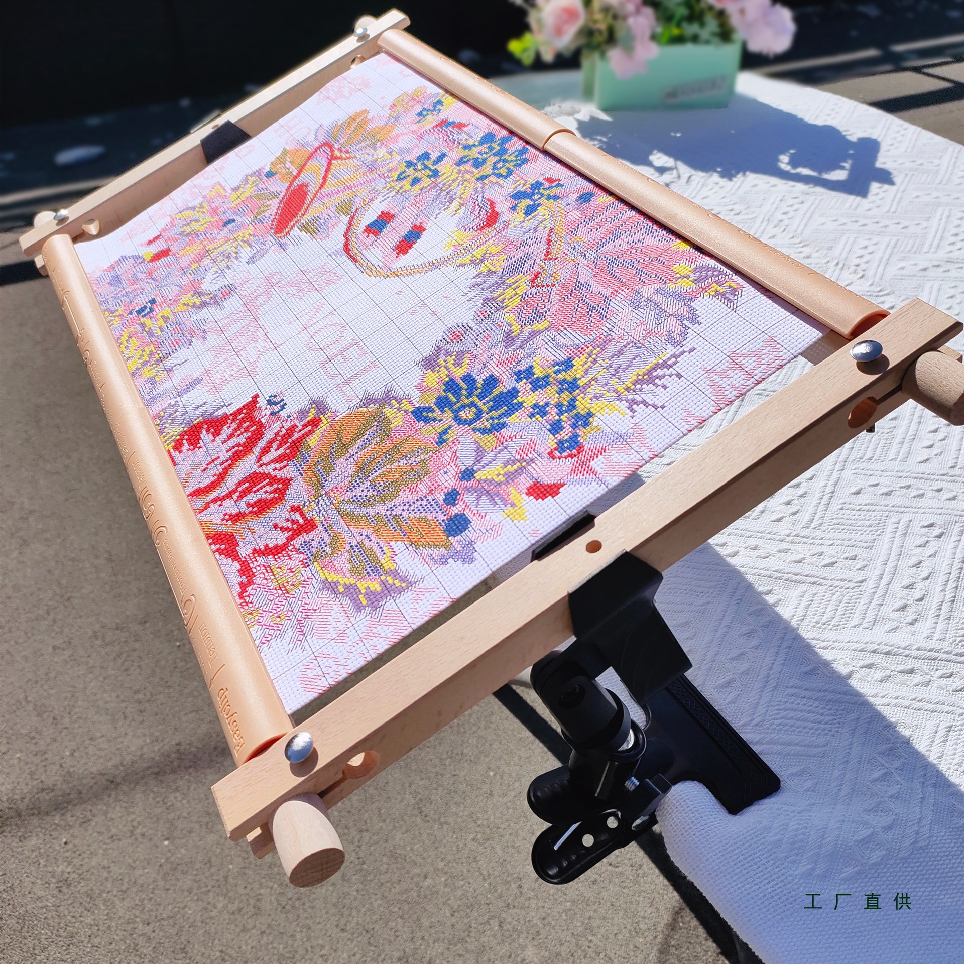 万向旋转金属桌面绣夹 十字绣工具夹子绣绷夹绣框固定夹绣架支架