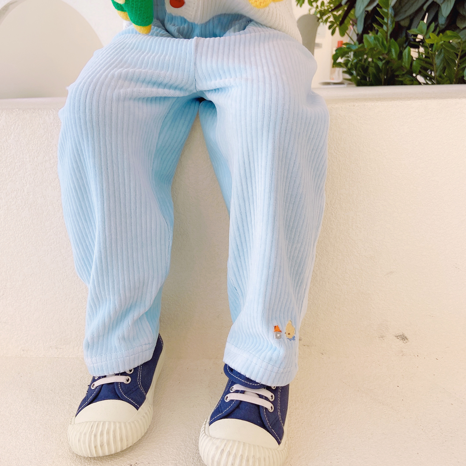 现货21年秋款可爱风日系灯芯绒劈叉裤(三个颜色)